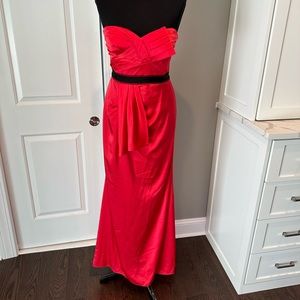 BCBG Maxazria Red Berry Strapless Mermaid Gown